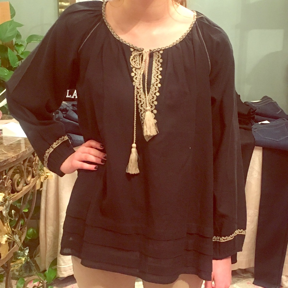 Embroidered Peasant Blouse